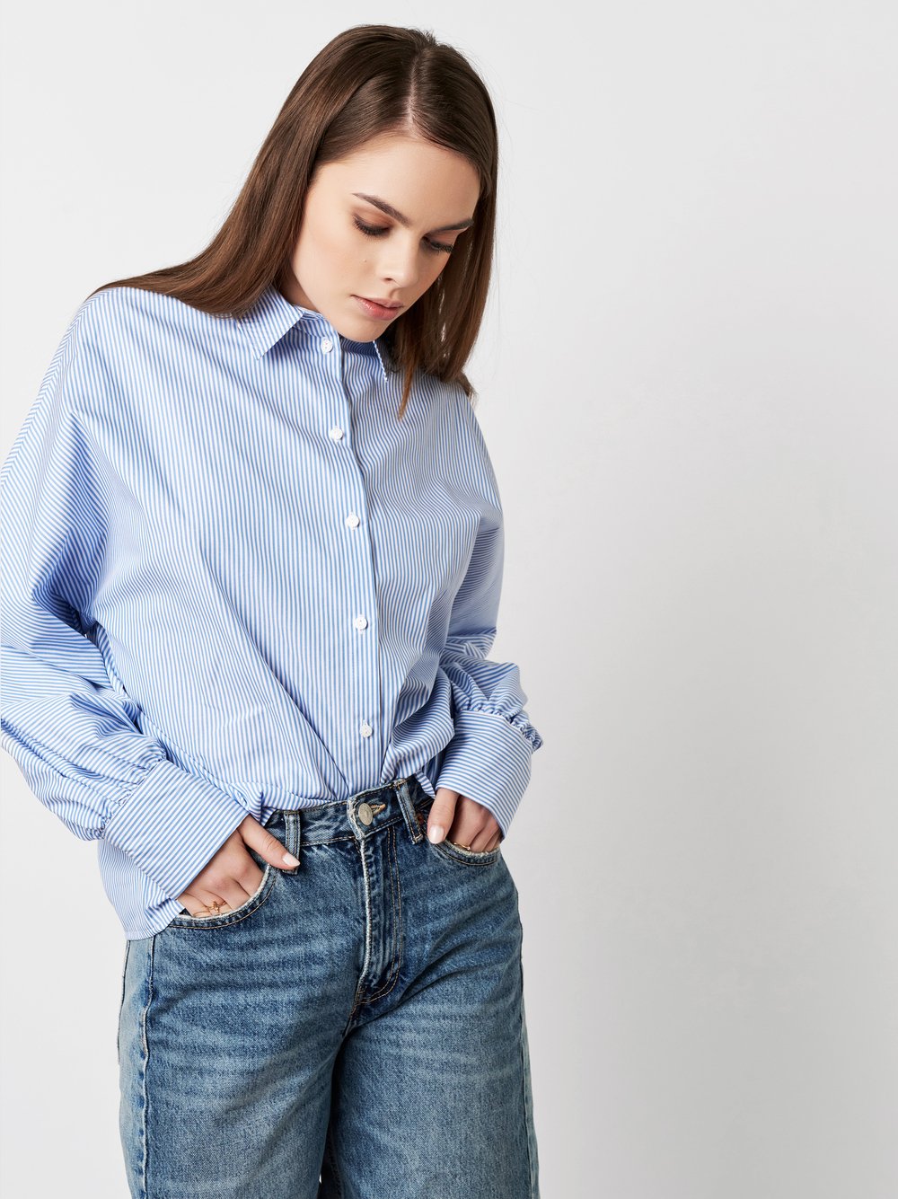 Blouse | Style »Lou« light blue stripes