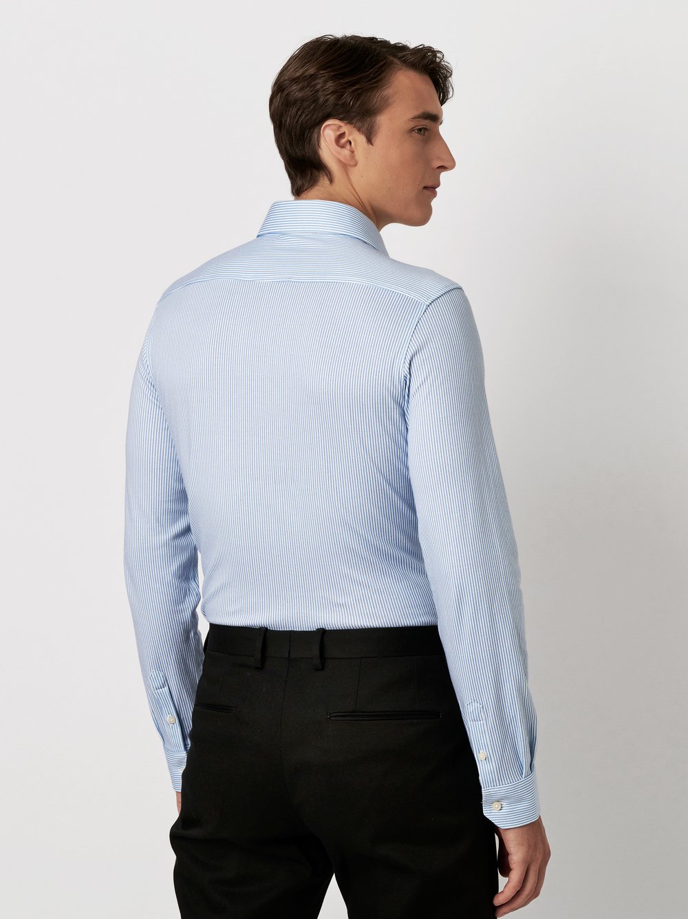 Hemd Essential Hai light blue stripe Rueckansicht Hemd Essential Hai light blue stripe Rueckansicht