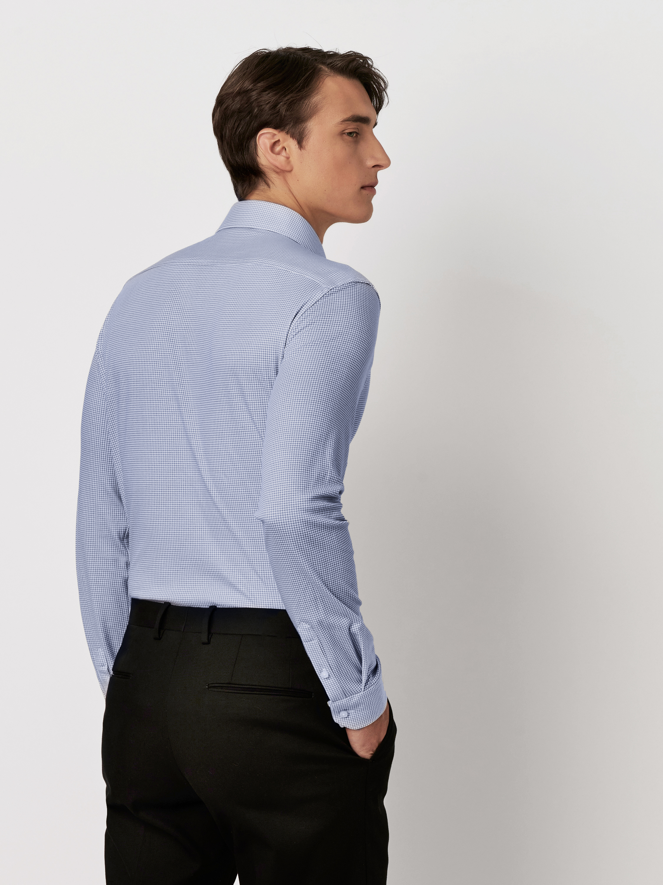 Hemd Essential Hai navy houndstooth Rueckansicht Hemd Essential Hai navy houndstooth Rueckansicht