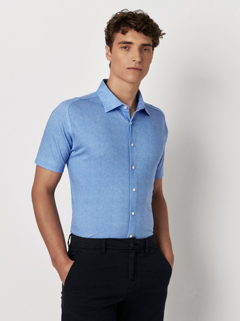 Hemd Casual Kent blue oxford Vorderansicht