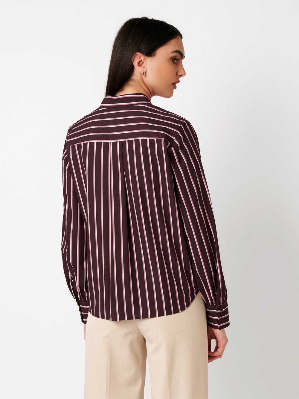Bluse | Style »Lizzy« striped burgundy rosé