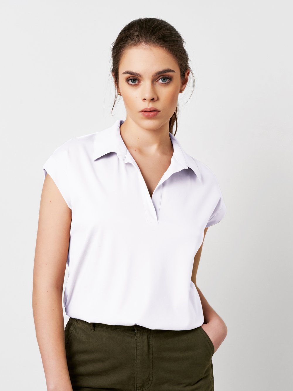 Poloshirt | Style »Fiona« solid white