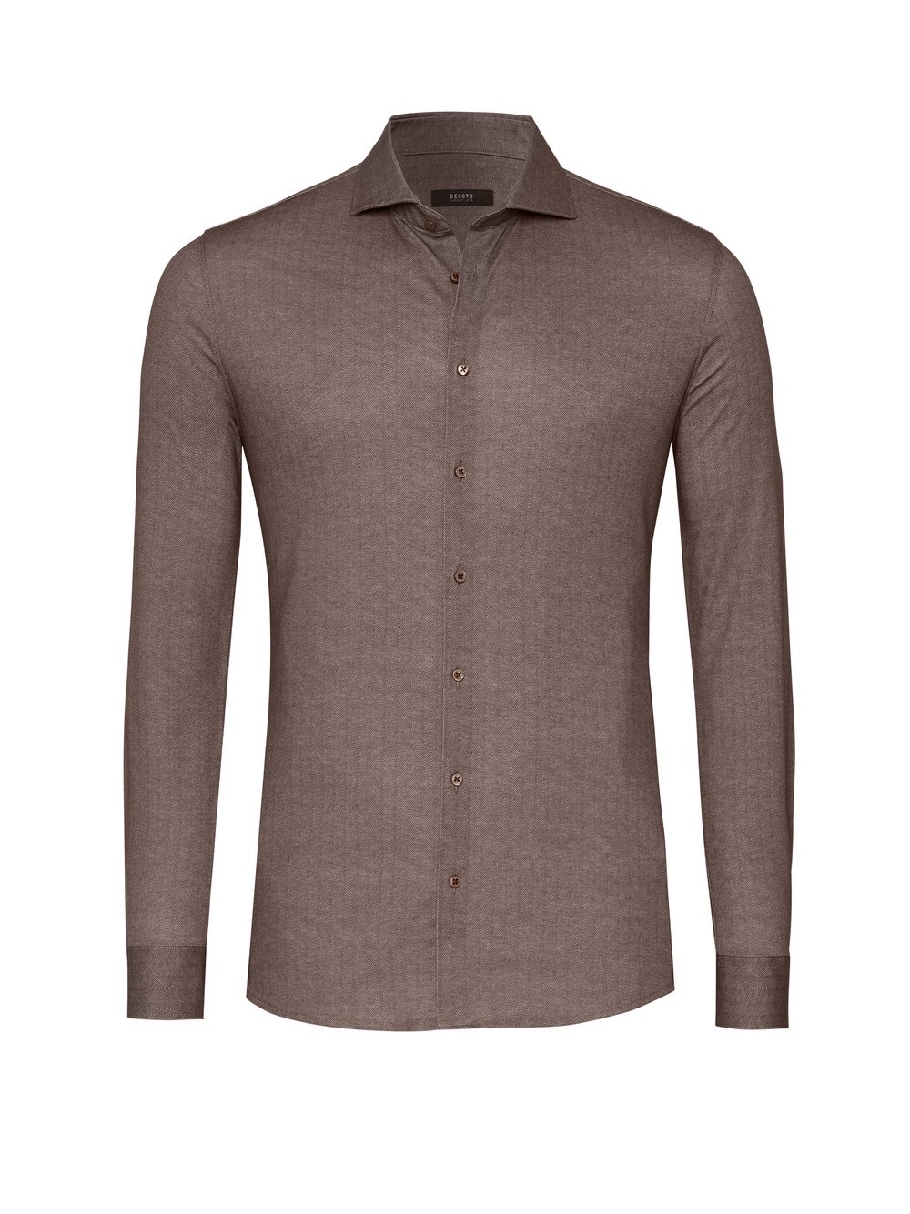 Shirt Luxury Hai brown herringbone hollow