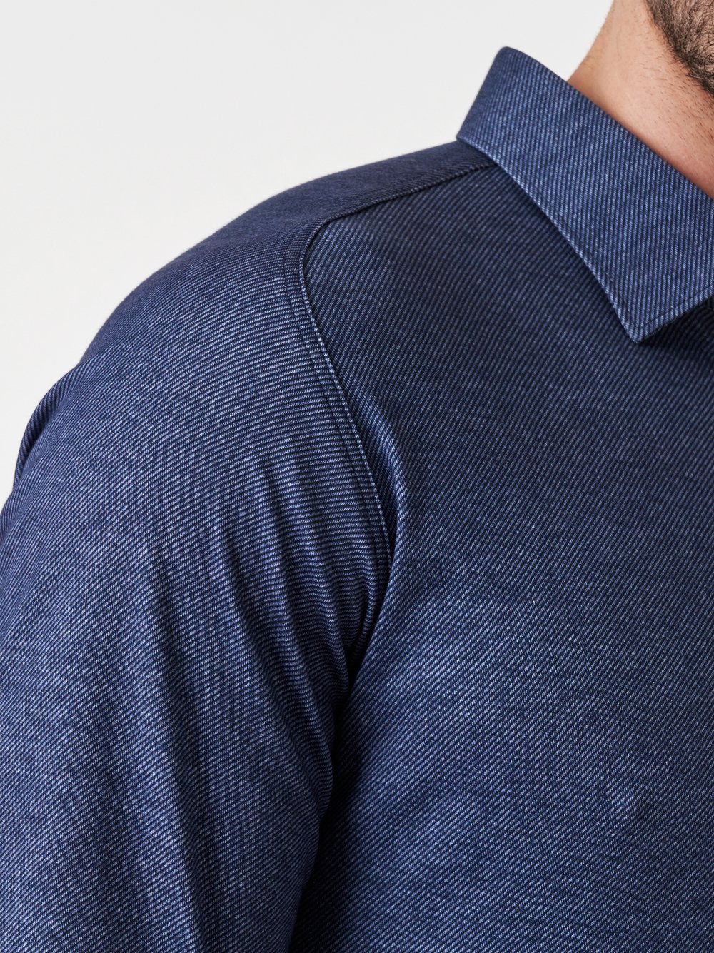 Shirt Casual Kent navy twill   detail view