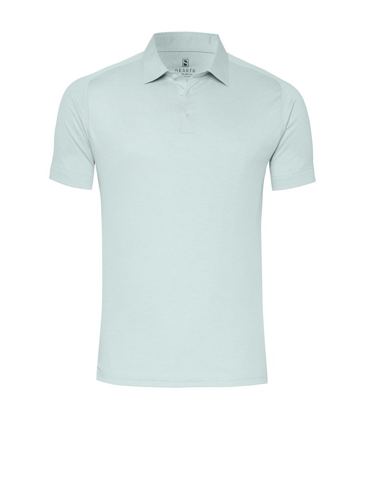 Mens Polo casual kent in green pique, product view