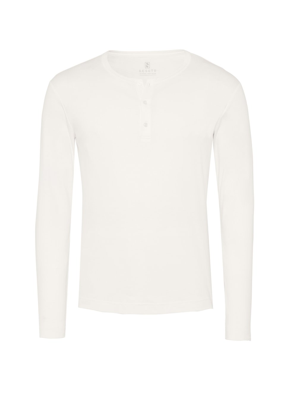 Mens polo shirt casual henley in off white, product view