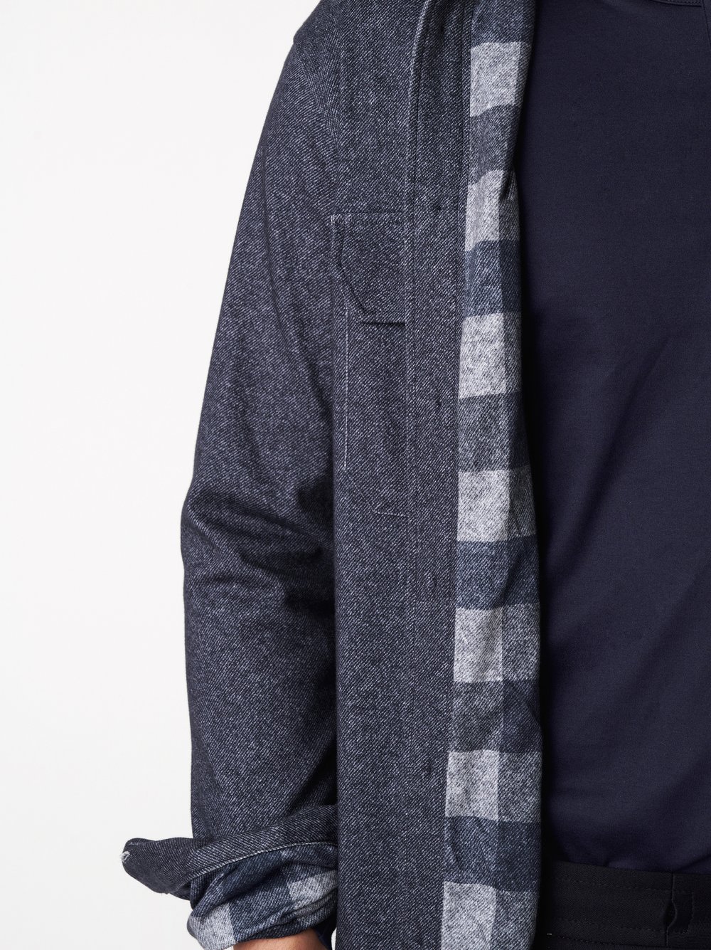 Herrenhemd Casual Shacket in navy twill, Detailansicht