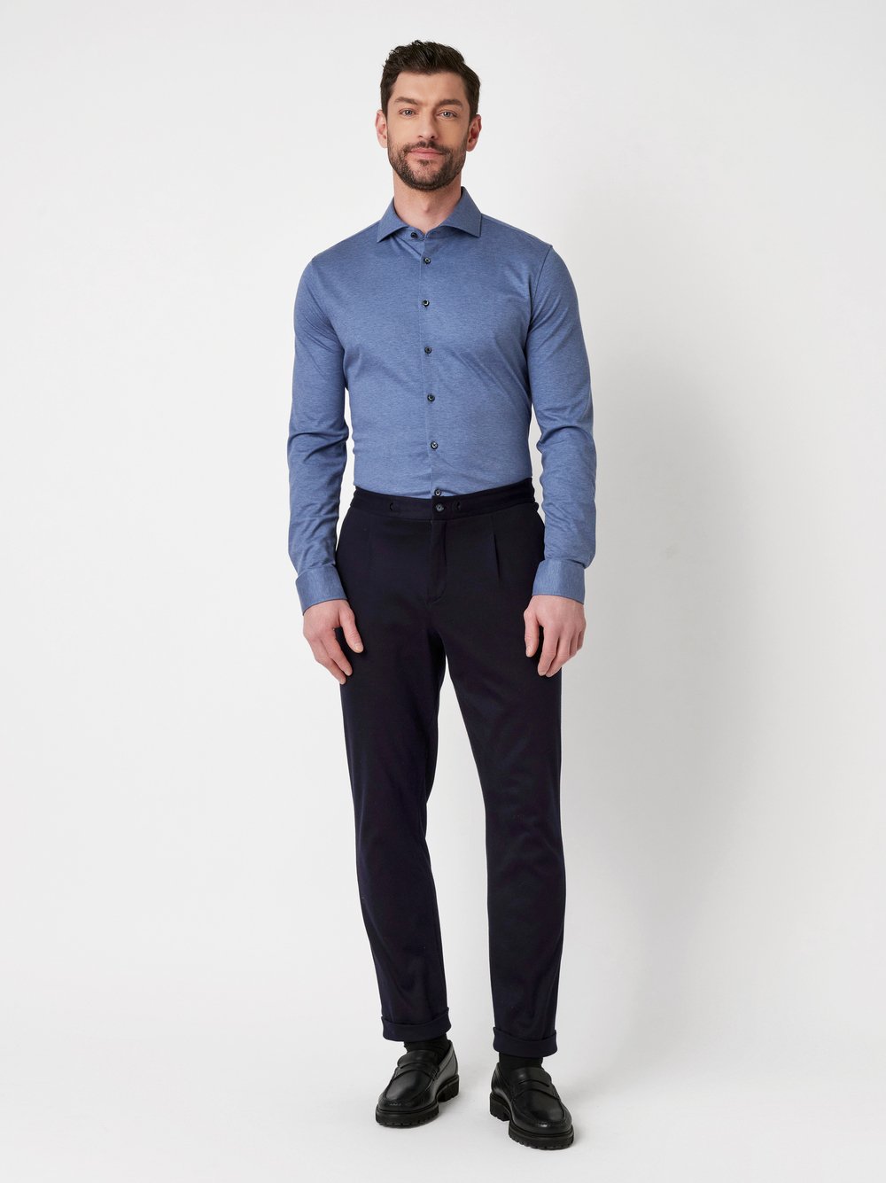 Shirt Luxury Hai blue melange outfit view