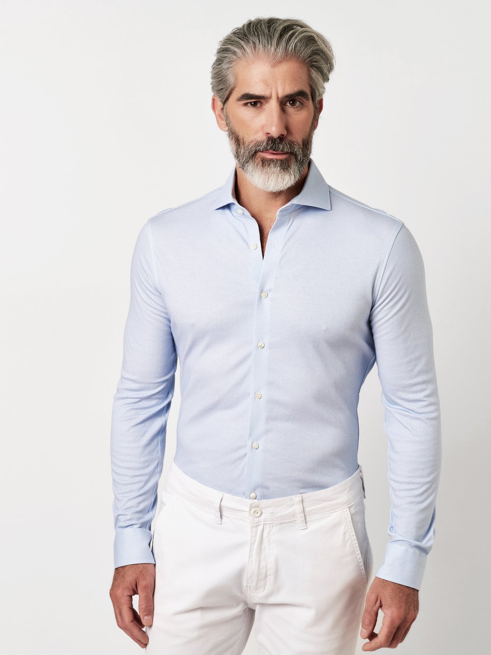 Shirt | Style »Luxury Hai« light blue ninimal dots