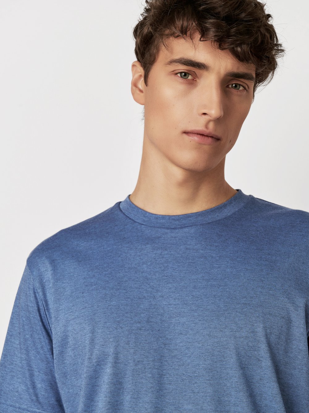 T-Shirt dove blue pique Detailansicht