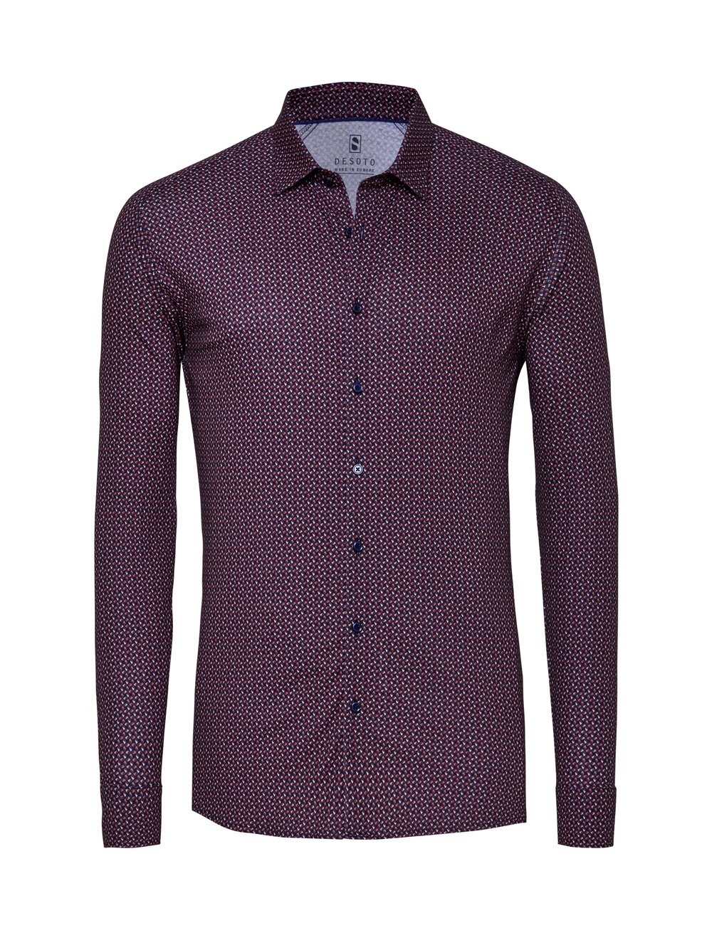 Shirt Casual Kent burgundy navy metric hollow