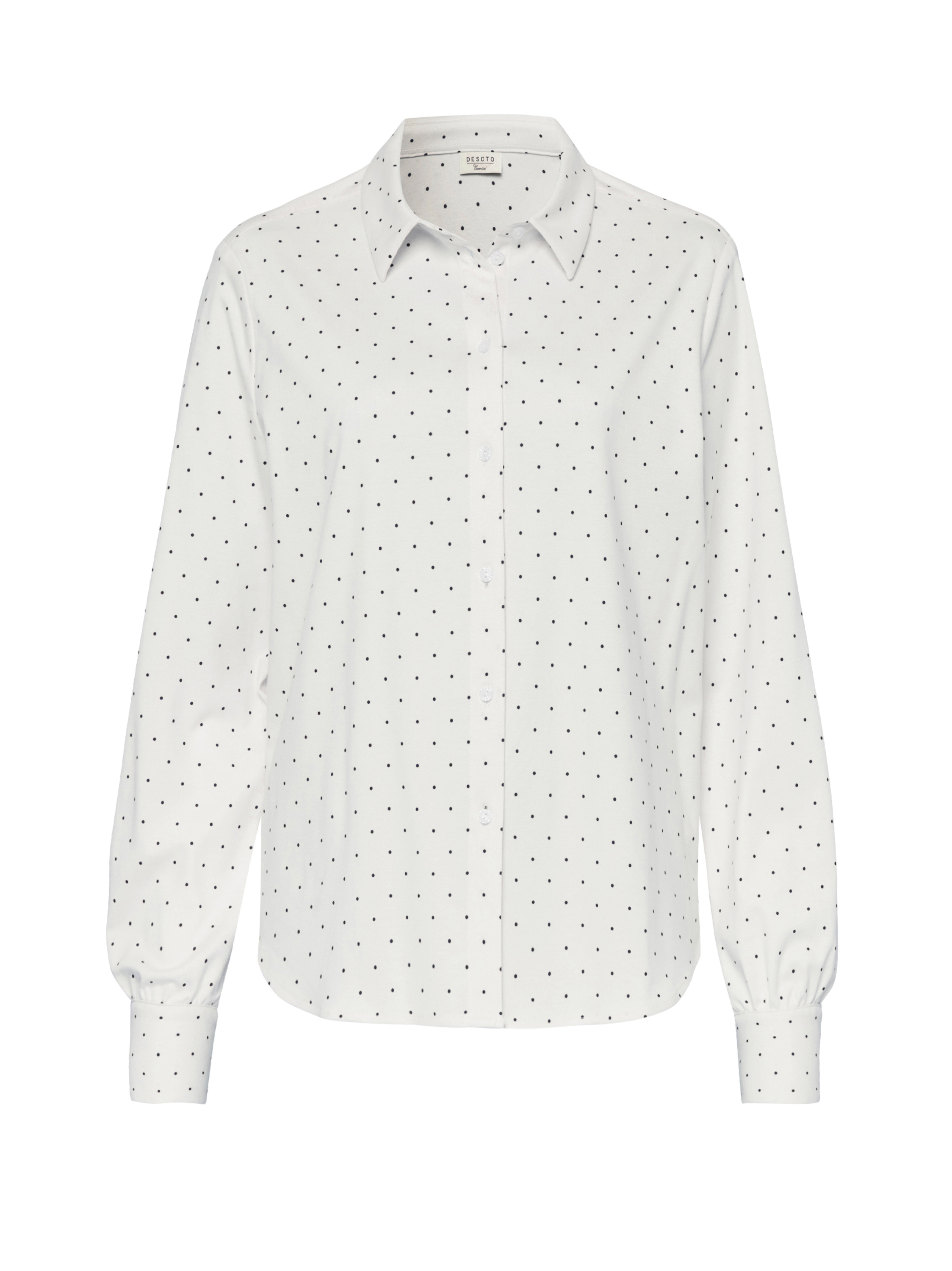 Bluse Lizzy white with navy dots Freisteller