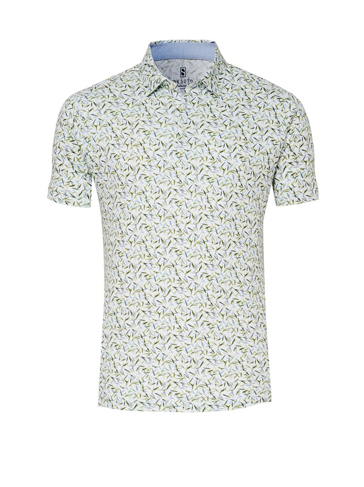 Mens Polo casual kent in green blue reed, product view