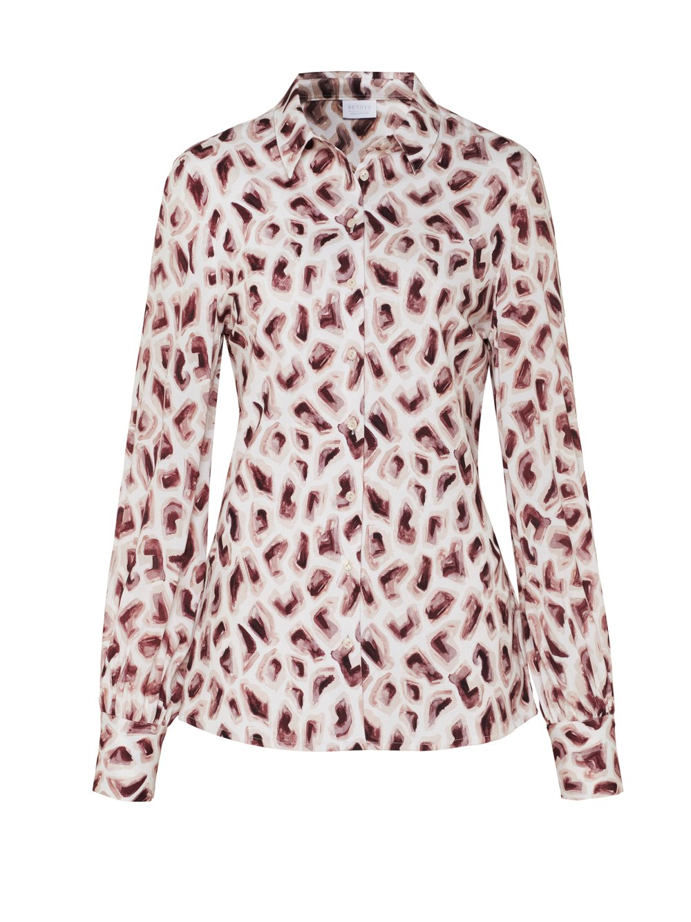 Bluse Pia abstract metric burgundy Freisteller