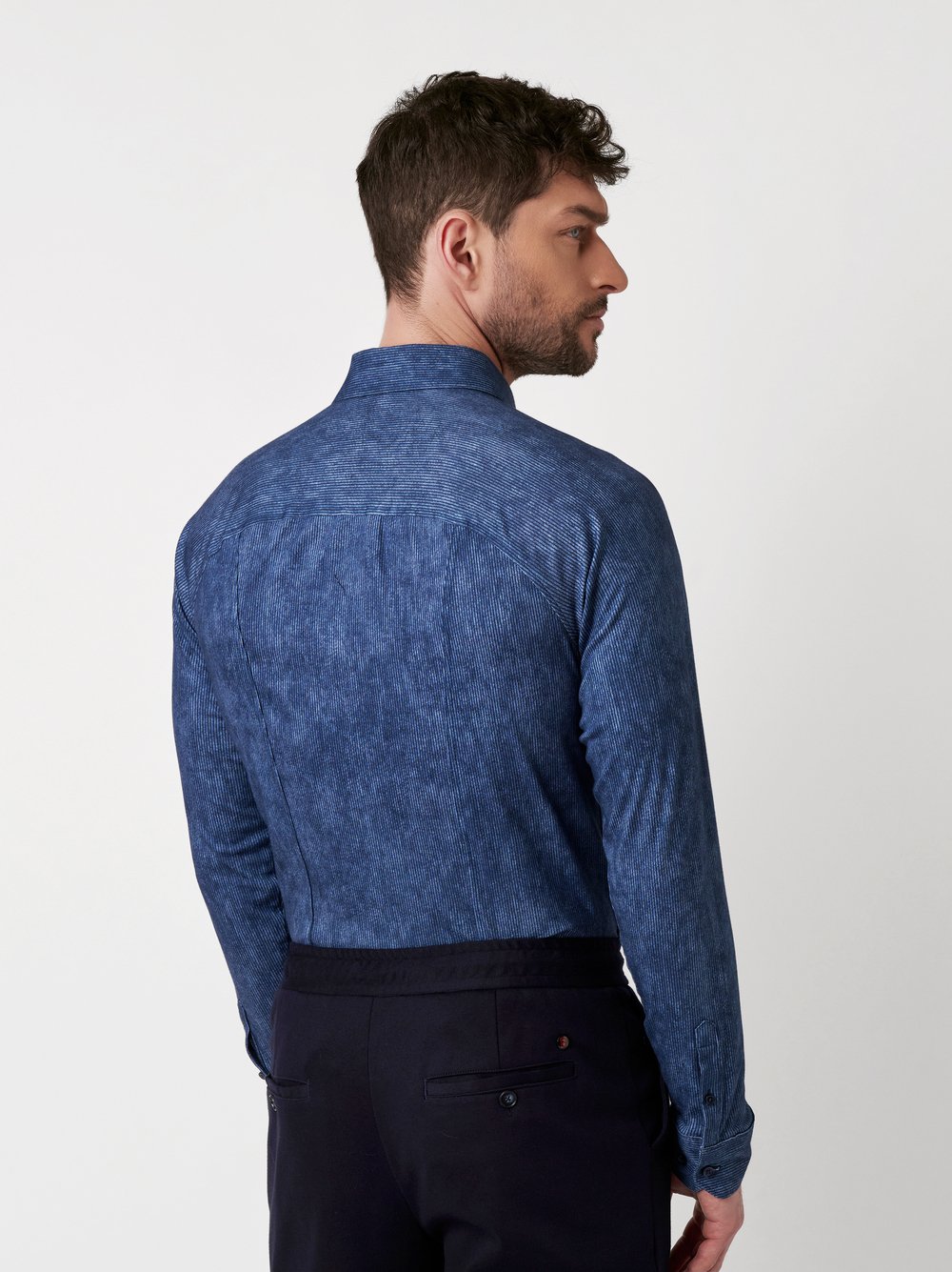 Shirt Casual Kent blue corduroy rear view