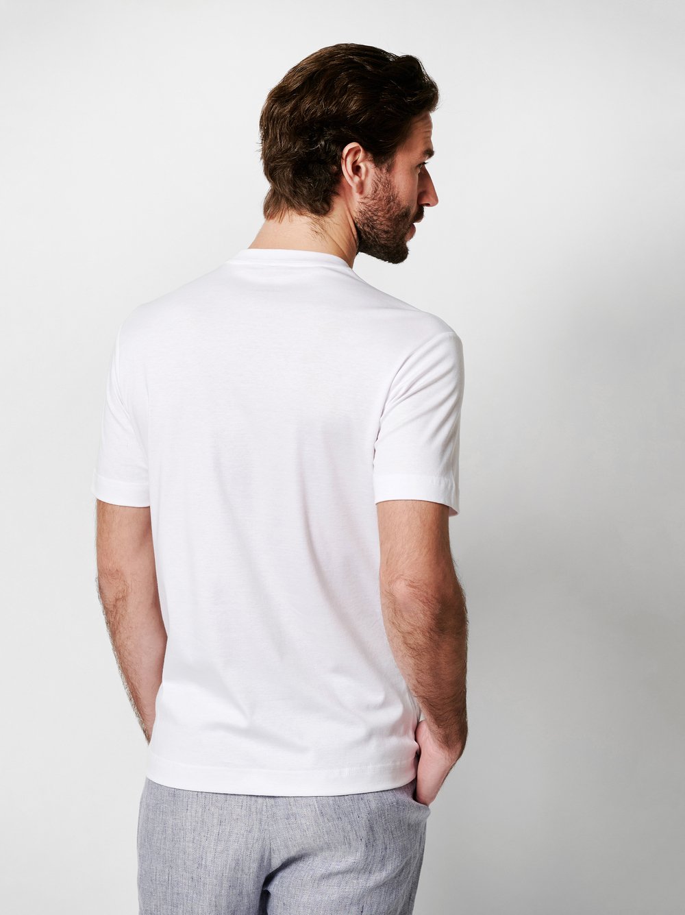 T-Shirt white solid Rueckansicht