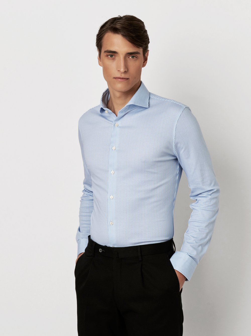 Shirt | Style »Essential Hai« light blue stripe