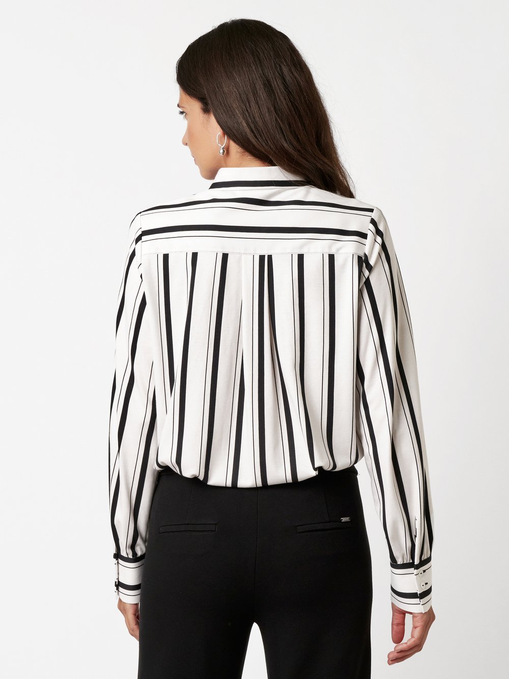 Bluse Lizzy stripe black white Rueckansicht