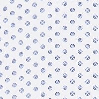 white with blue dots