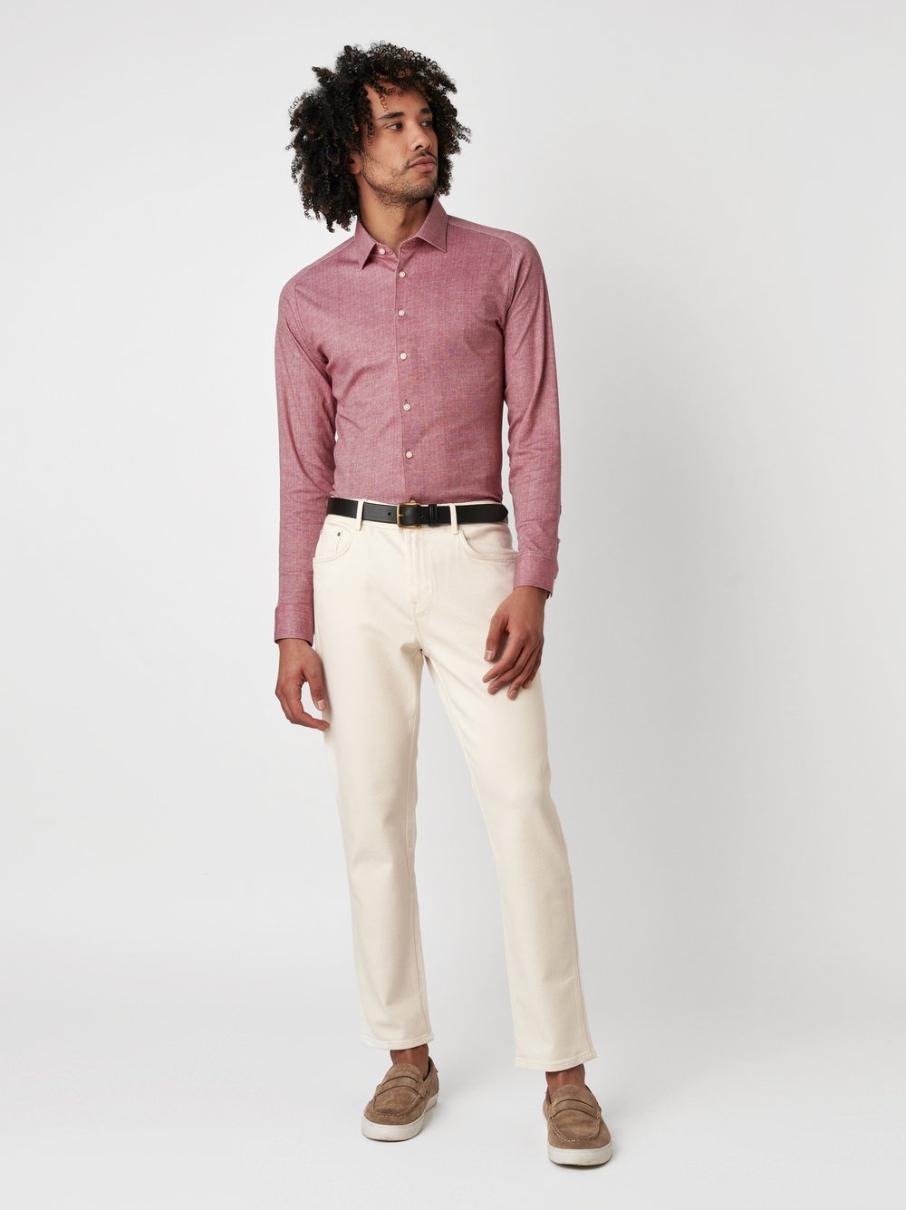 Shirt Casual Kent red oxford outfit view Shirt Casual Kent red oxford outfit view