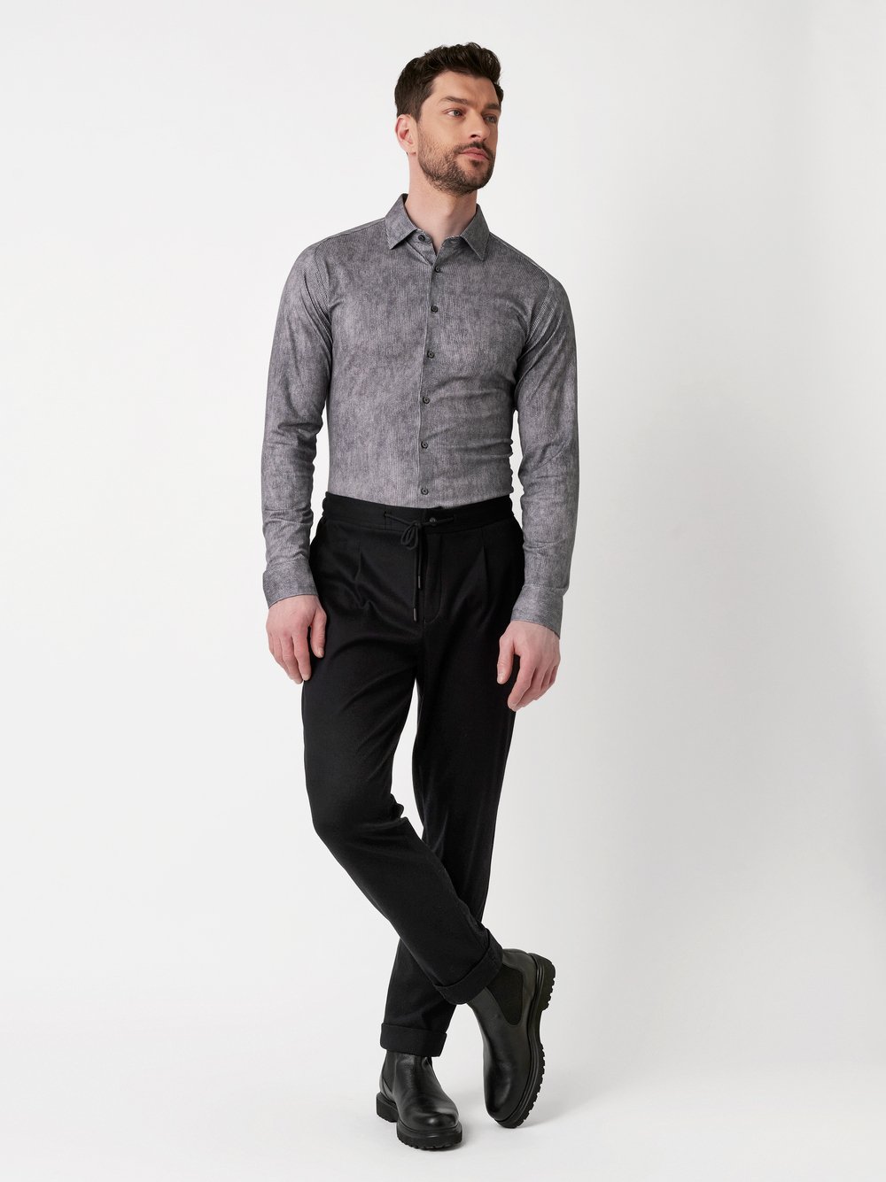 Shirt Casual Kent grey corduroy outfit view
