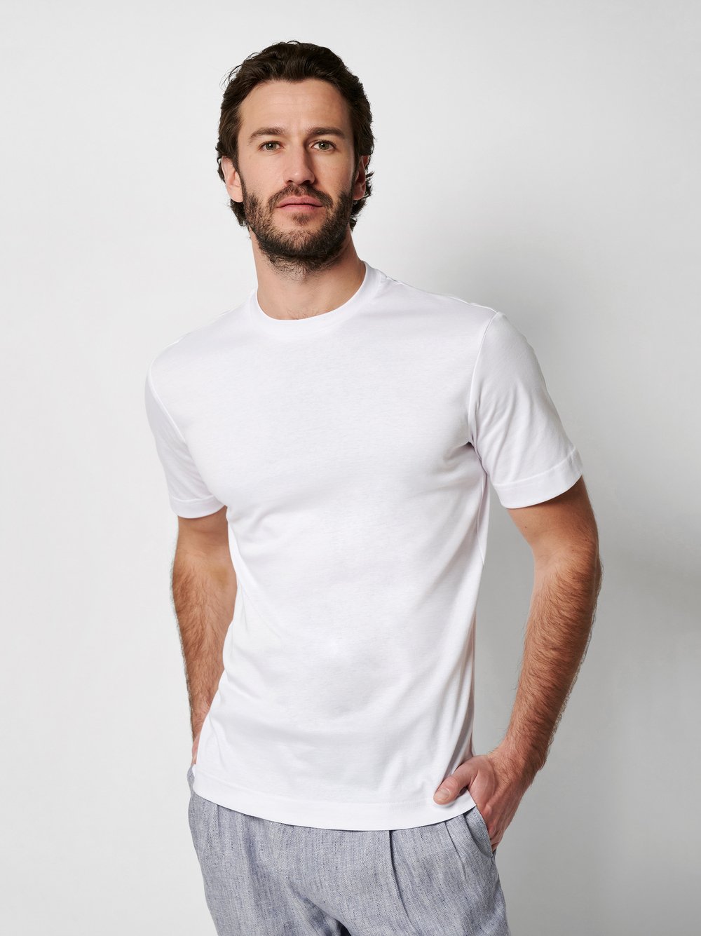 T-Shirt white solid Vorderansicht