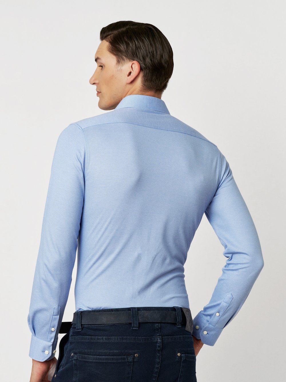 Shirt Luxury Hai blue twill rear view Shirt Luxury Hai blue twill rear view