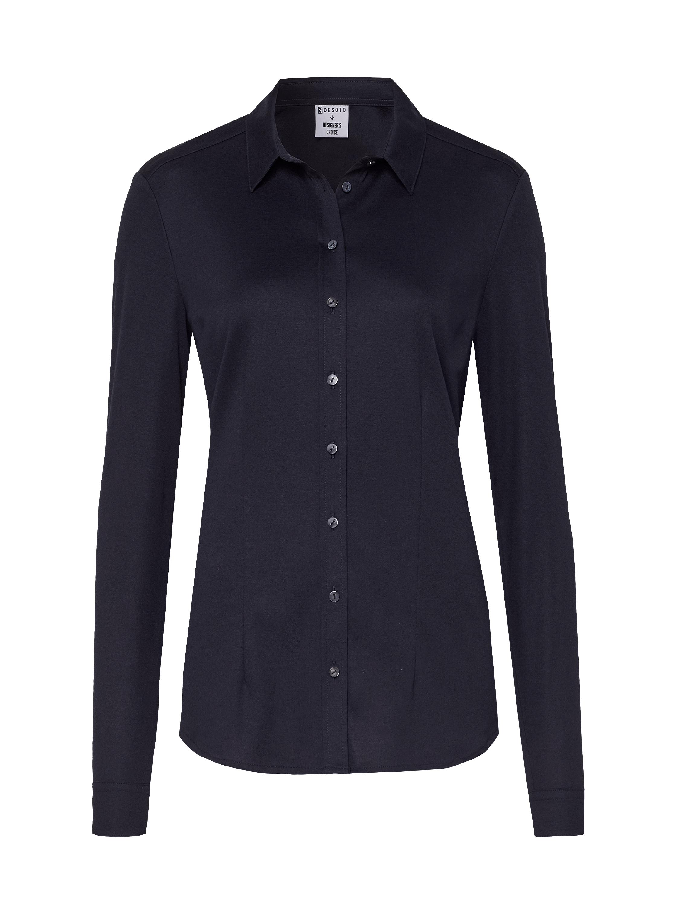 Damenbluse Pia in solid midnight blue, freigestellte Produktansicht