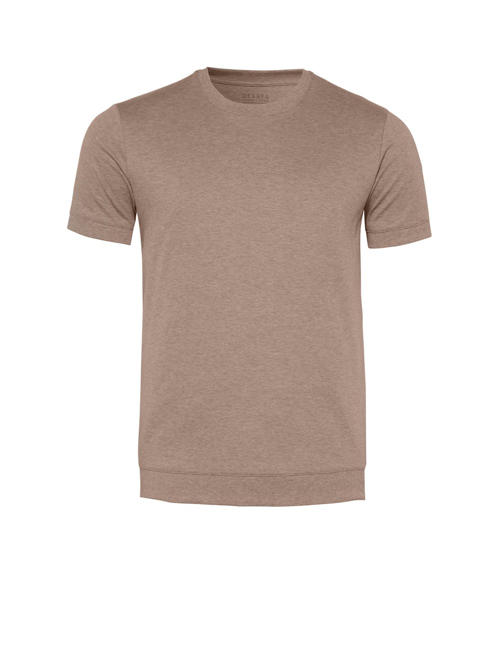 Mens T-shirt luxury roundneck in beige, product view