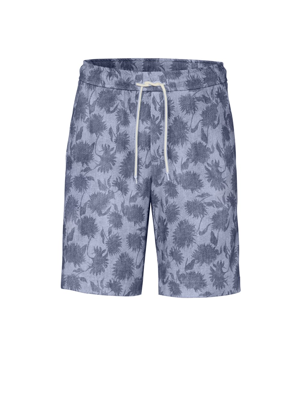 Mens shorts casual in blue bleached denim with blue, product view