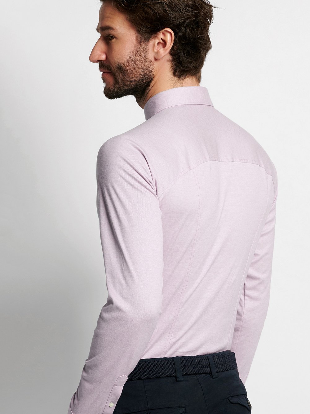 Hemd Casual Kent soft mauve pique Rueckansicht