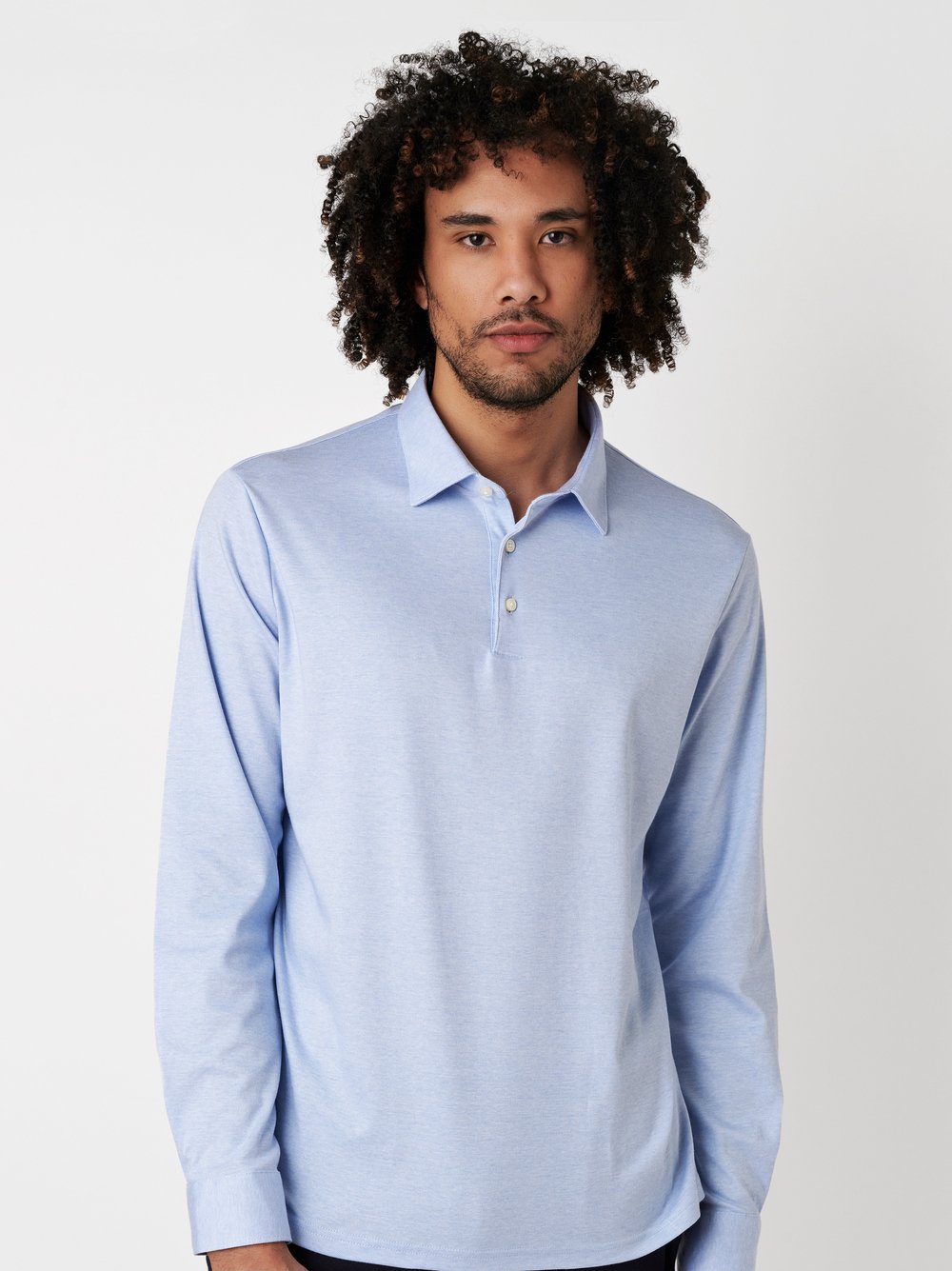 Polo Essential Polo Kent light blue pique Vorderansicht Polo Essential Polo Kent light blue pique Vorderansicht