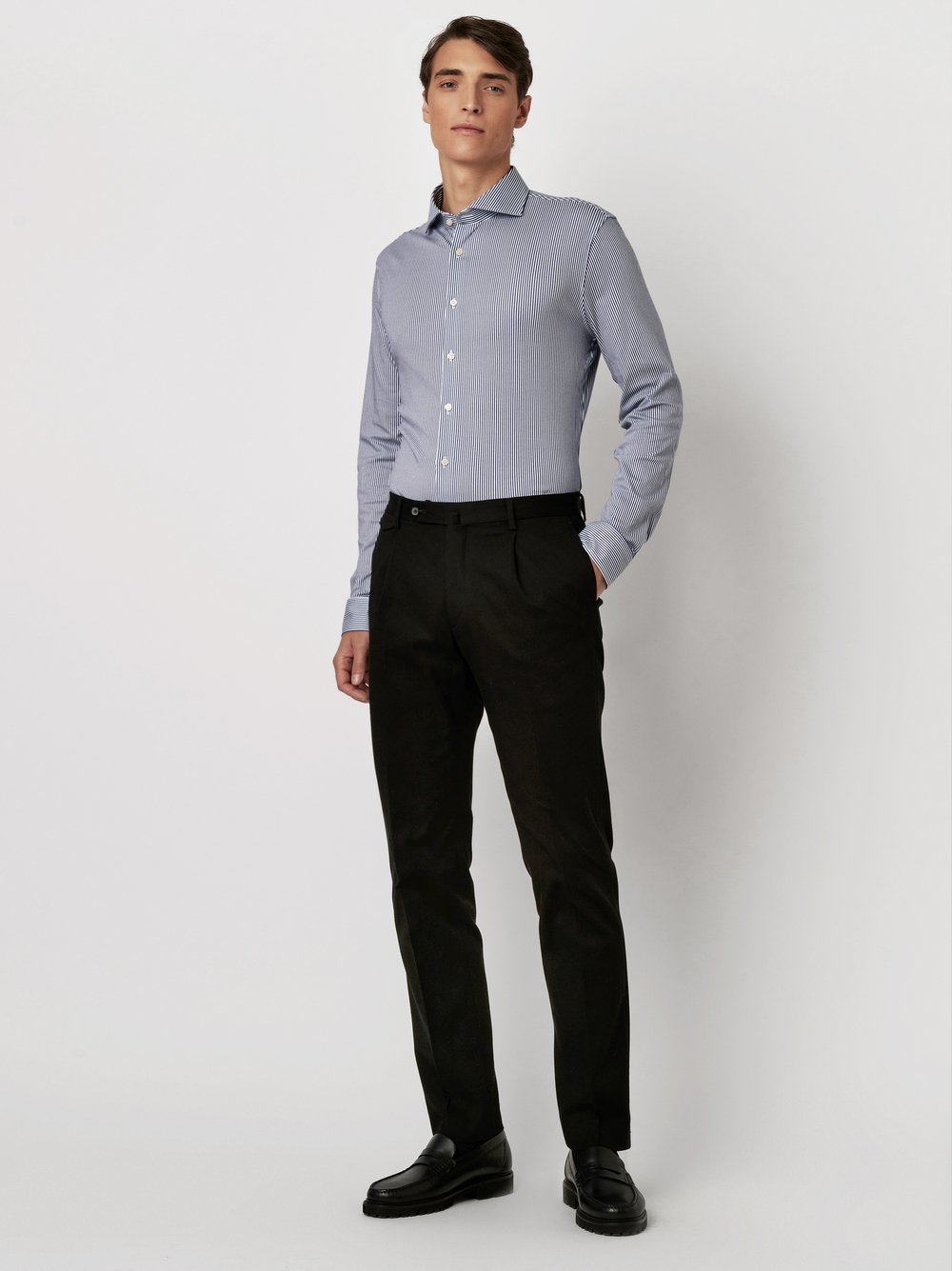 Hemd Essential Hai navy stripe Outfitansicht Hemd Essential Hai navy stripe Outfitansicht
