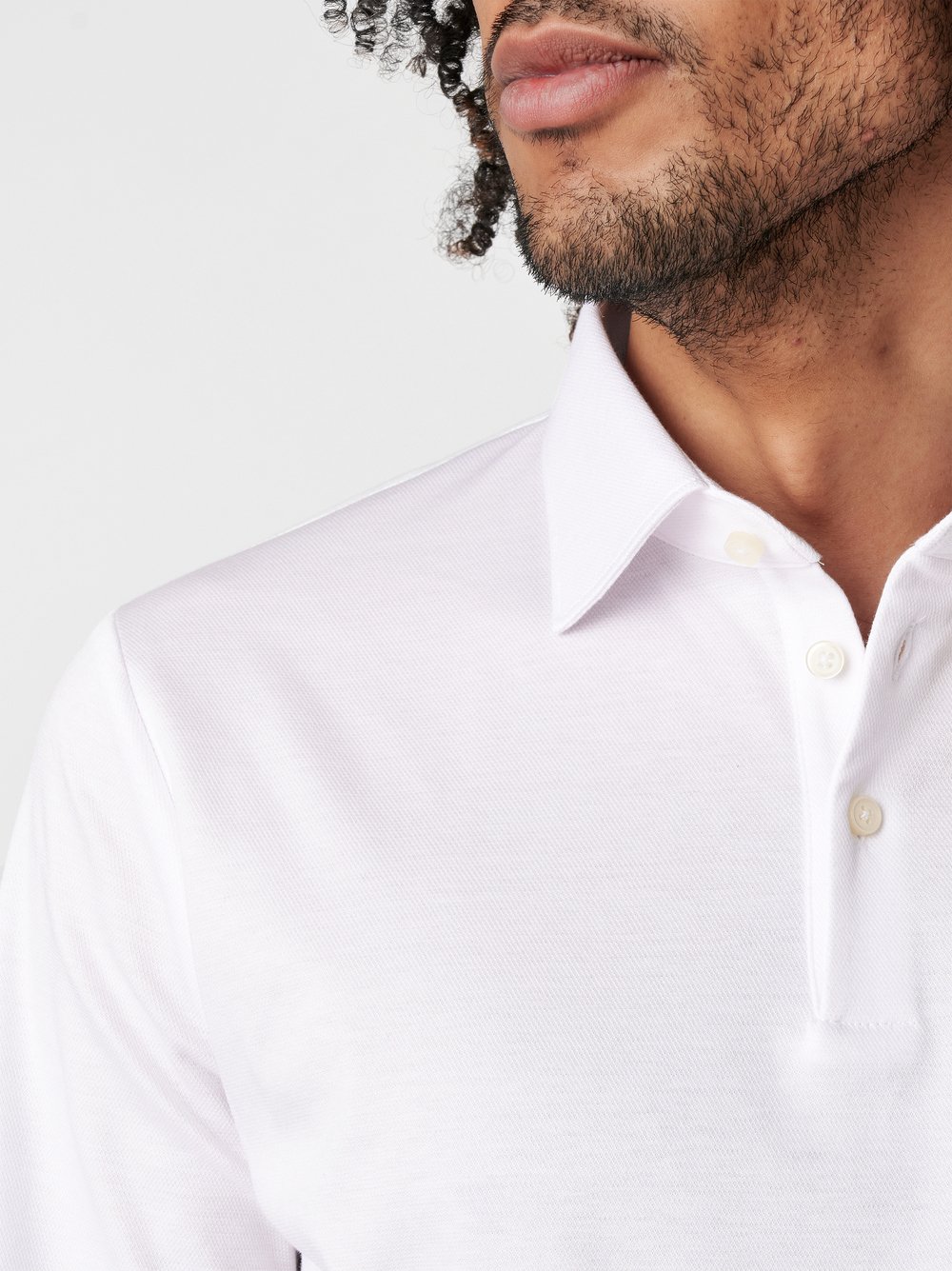 Polo Essential Polo Kent white pique detail view