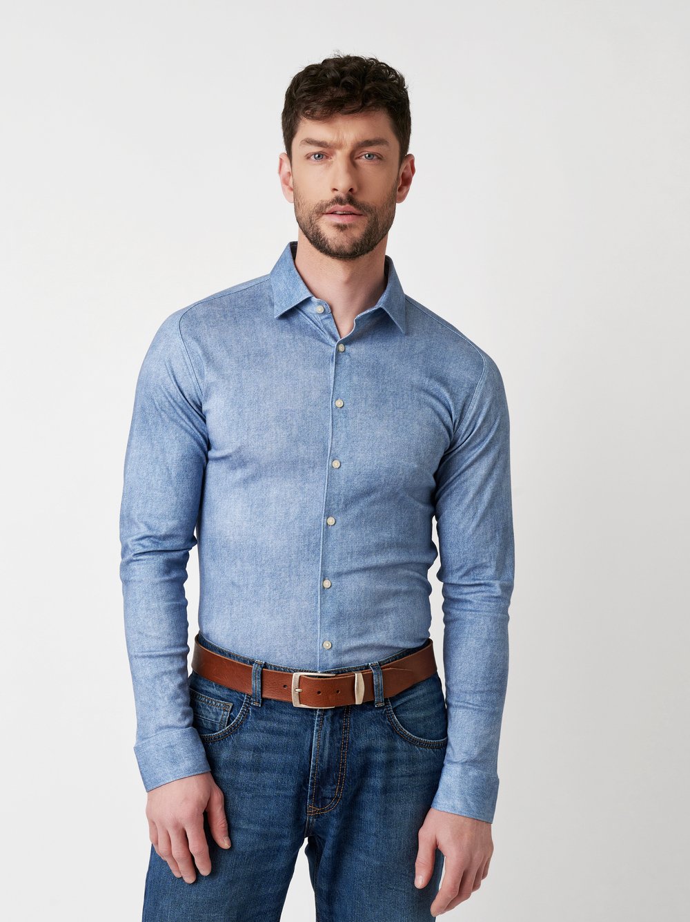 Shirt | Style »Casual Kent« light blue denim