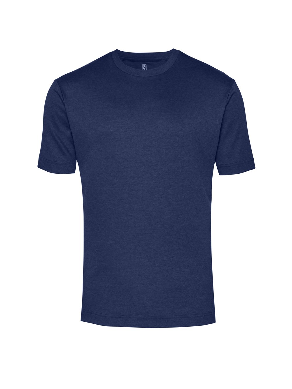T-Shirt linen checks  blue and sand Freisteller