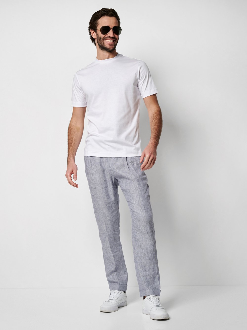 T-Shirt white solid Outfitansicht