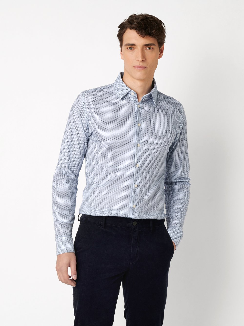 Hemd | Style »Casual Kent« blue circles