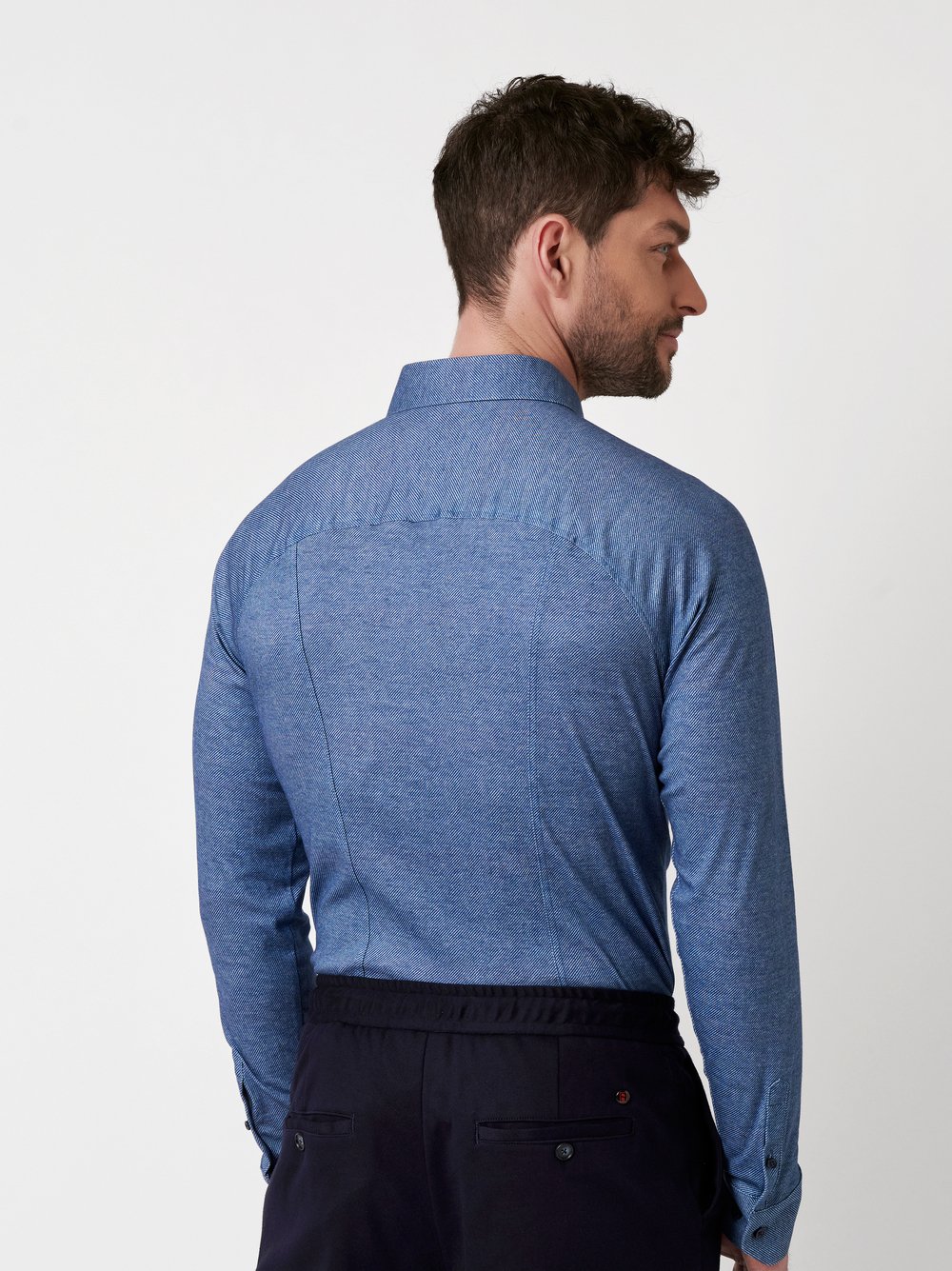 Shirt Casual Kent blue twill rear view