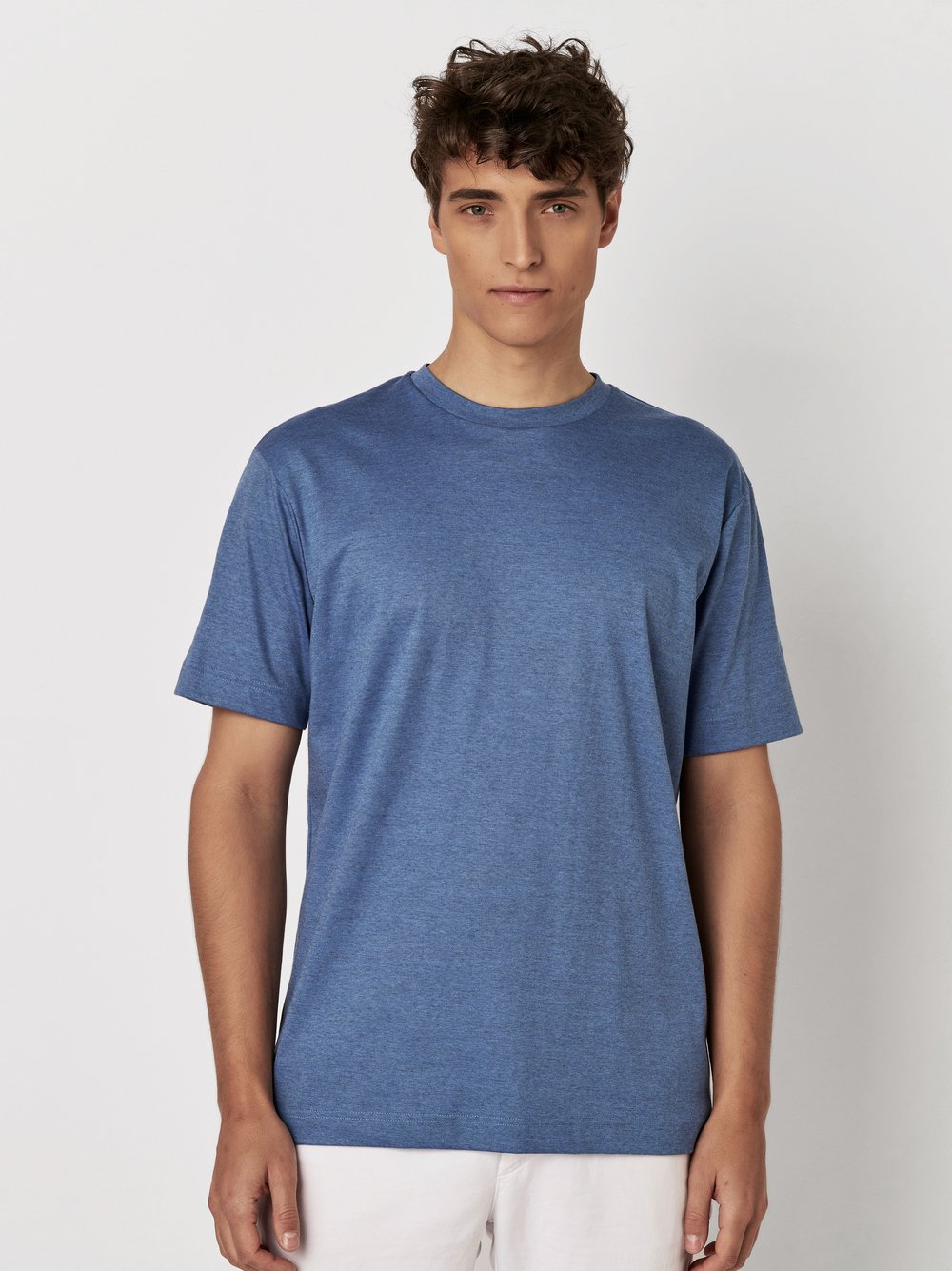 T-Shirt dove blue pique Vorderansicht T-Shirt dove blue pique Vorderansicht