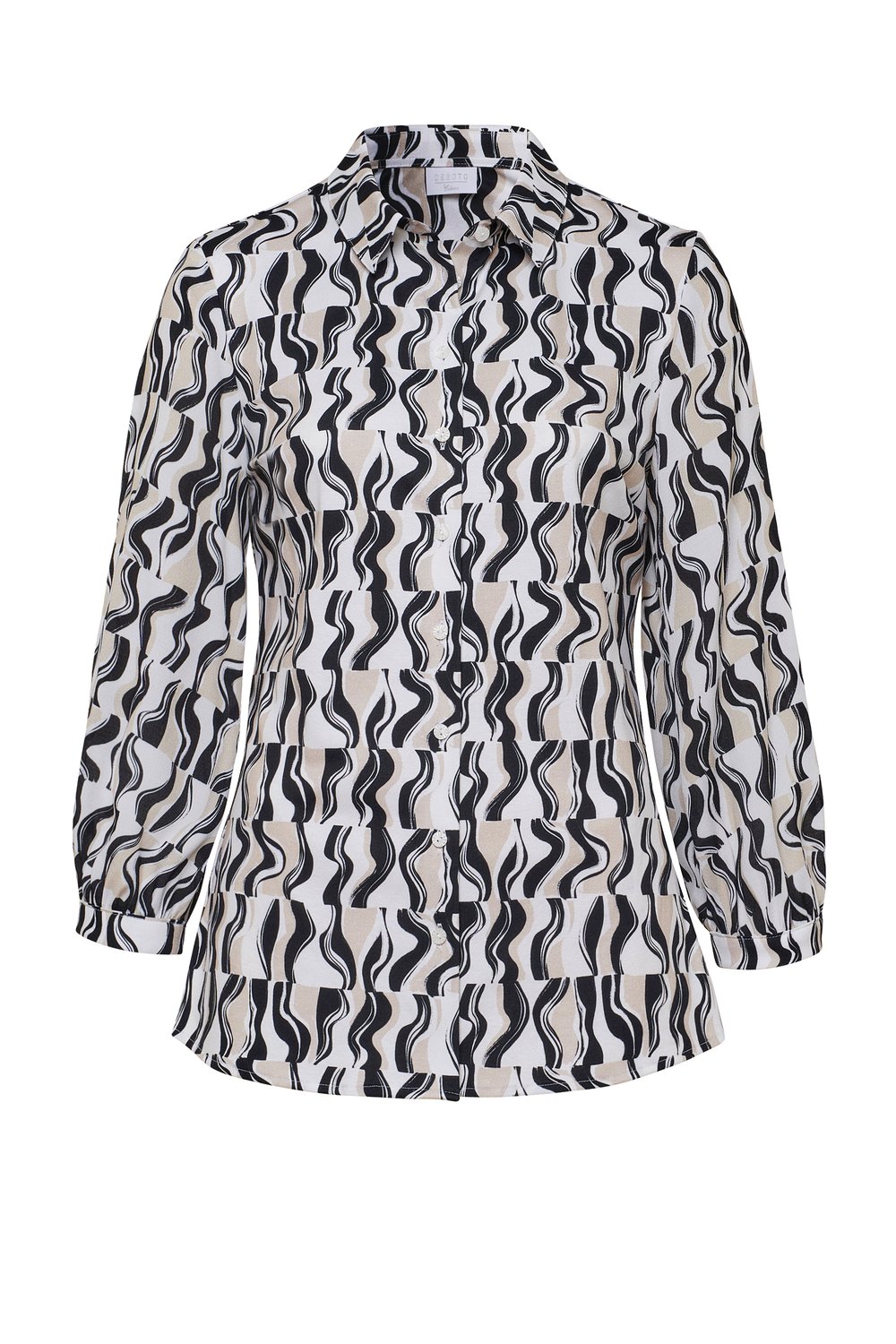 Bluse Pia abstract black sand white Freisteller Bluse Pia abstract black sand white Freisteller