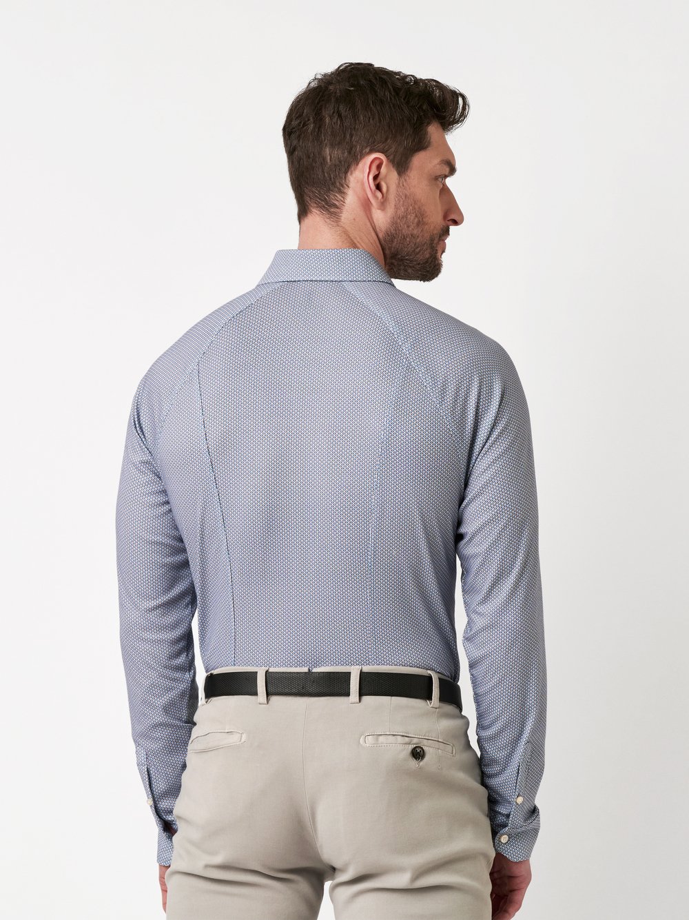 Shirt Casual Kent cognac blue metric rear view
