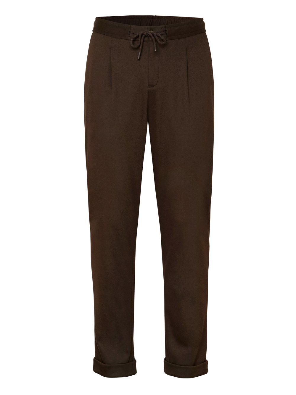 Mens trousers casual in solid brown, product view