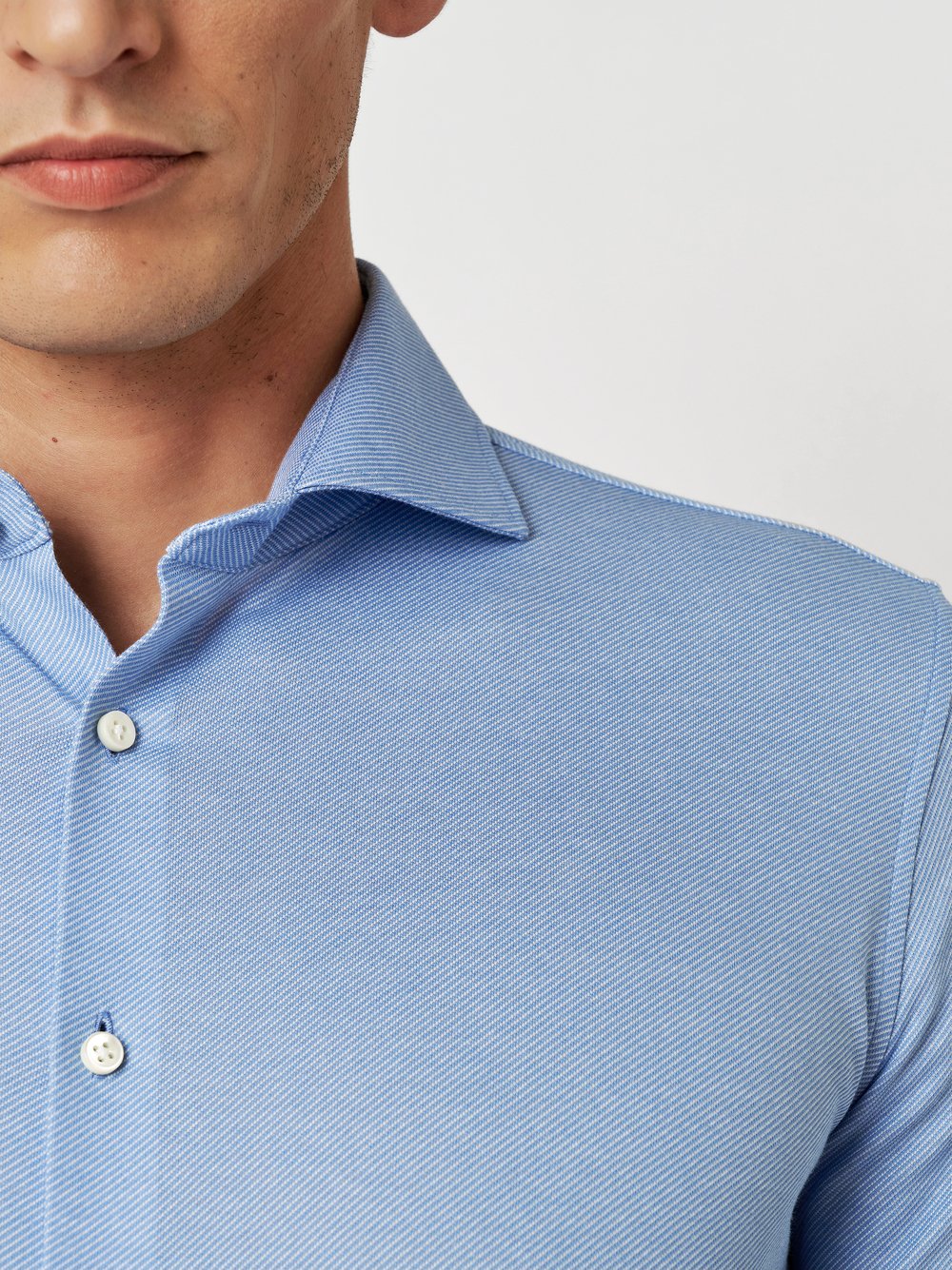 Shirt Luxury Hai blue twill detail view Shirt Luxury Hai blue twill detail view