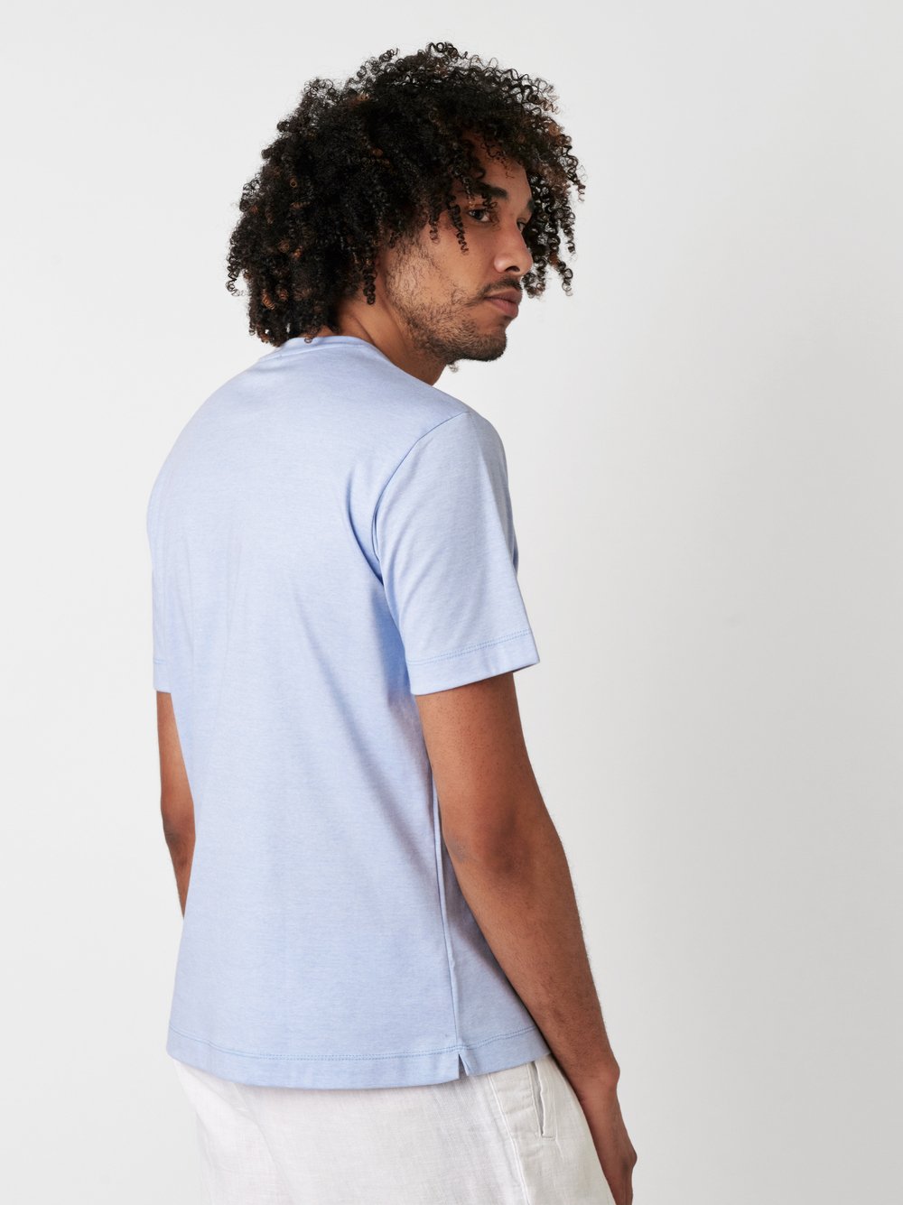 T-Shirt light blue pique Rueckansicht