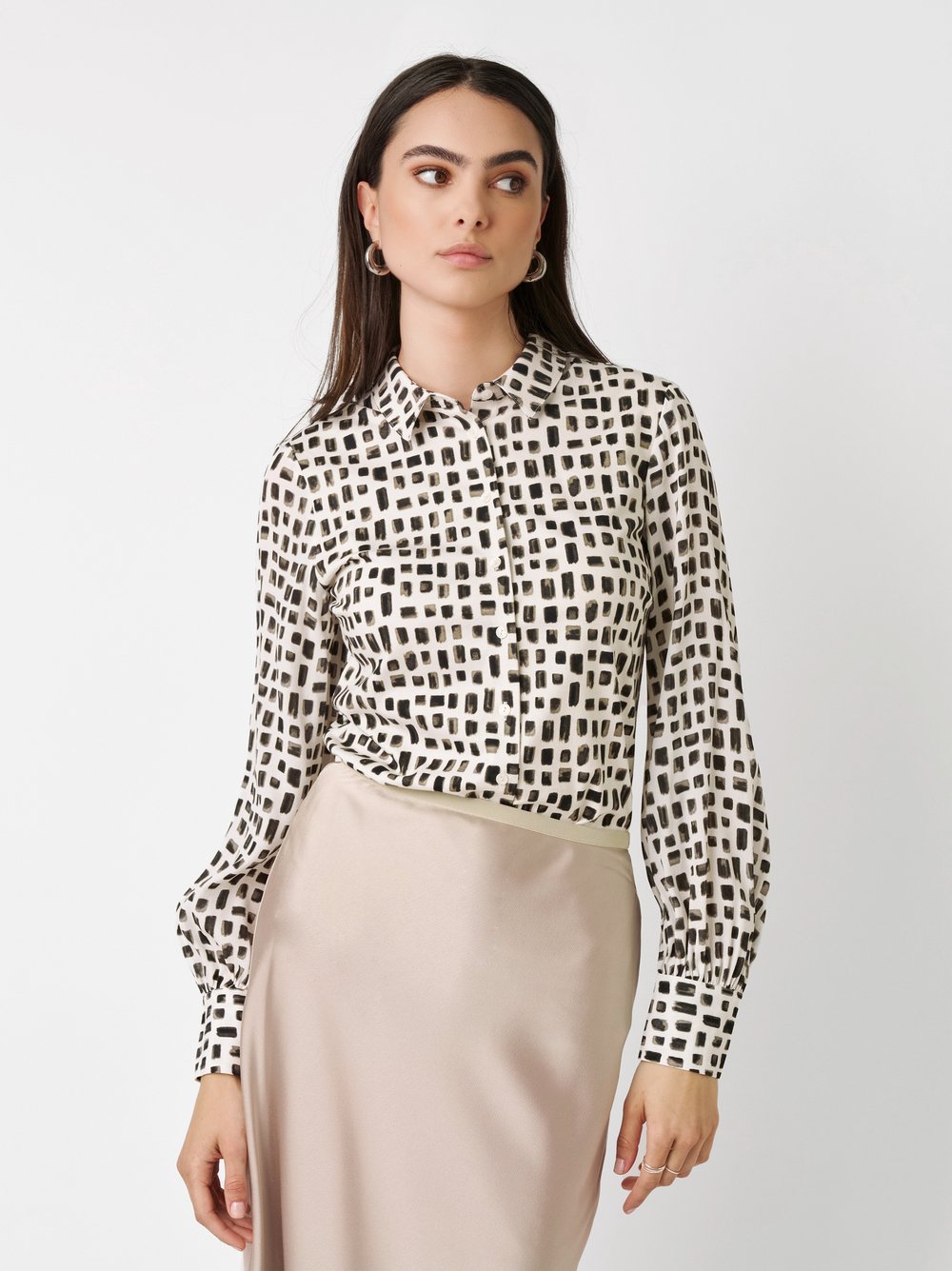 Bluse Pia little squares green Vorderansicht