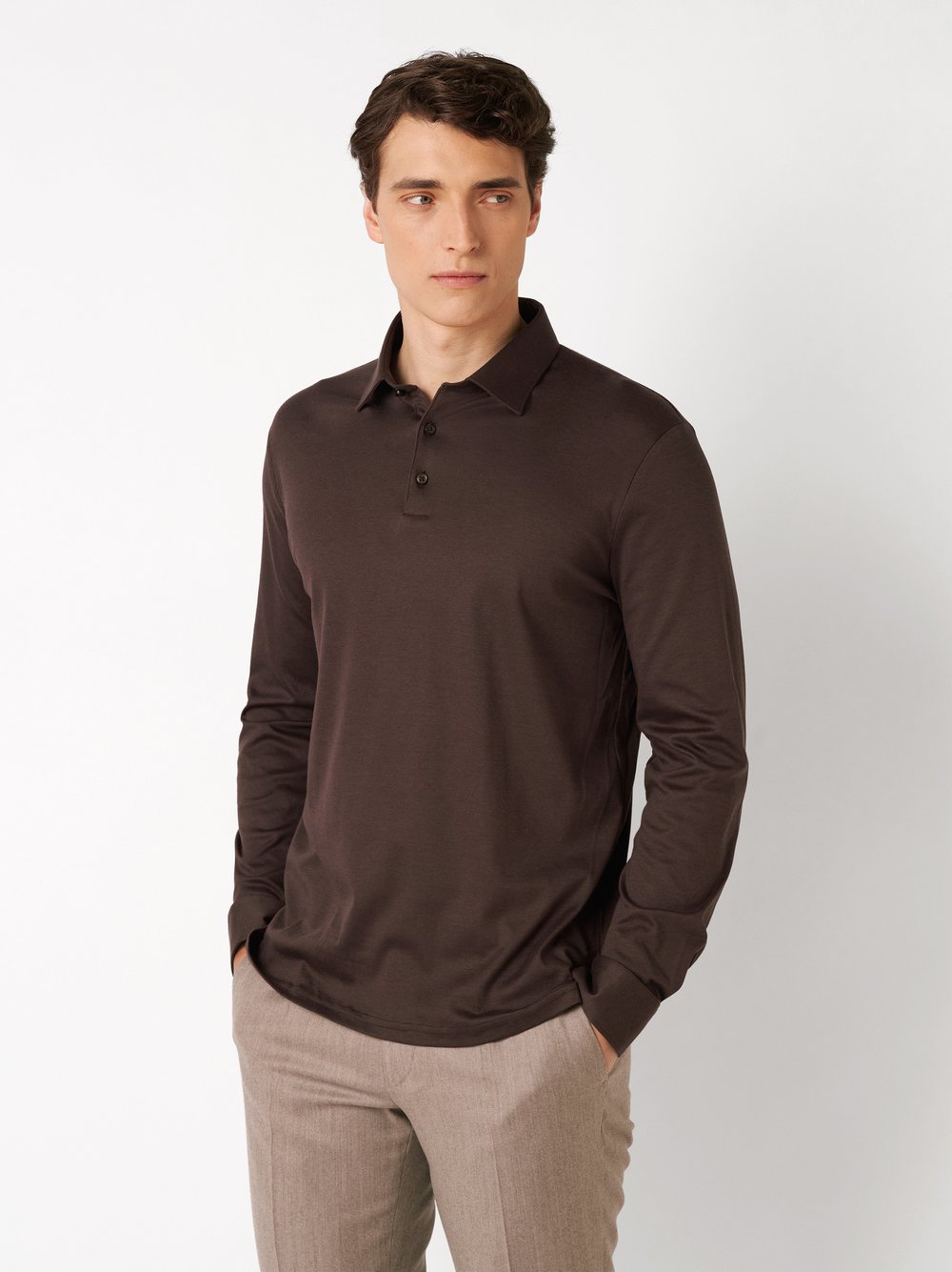 Polo | Style »Essential Polo Kent« brown pique