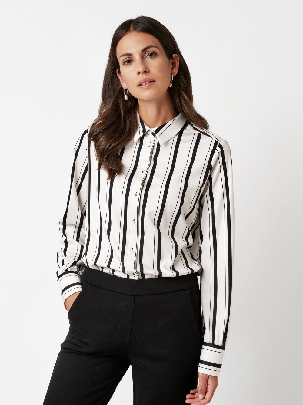 Bluse Lizzy stripe black white Vorderansicht