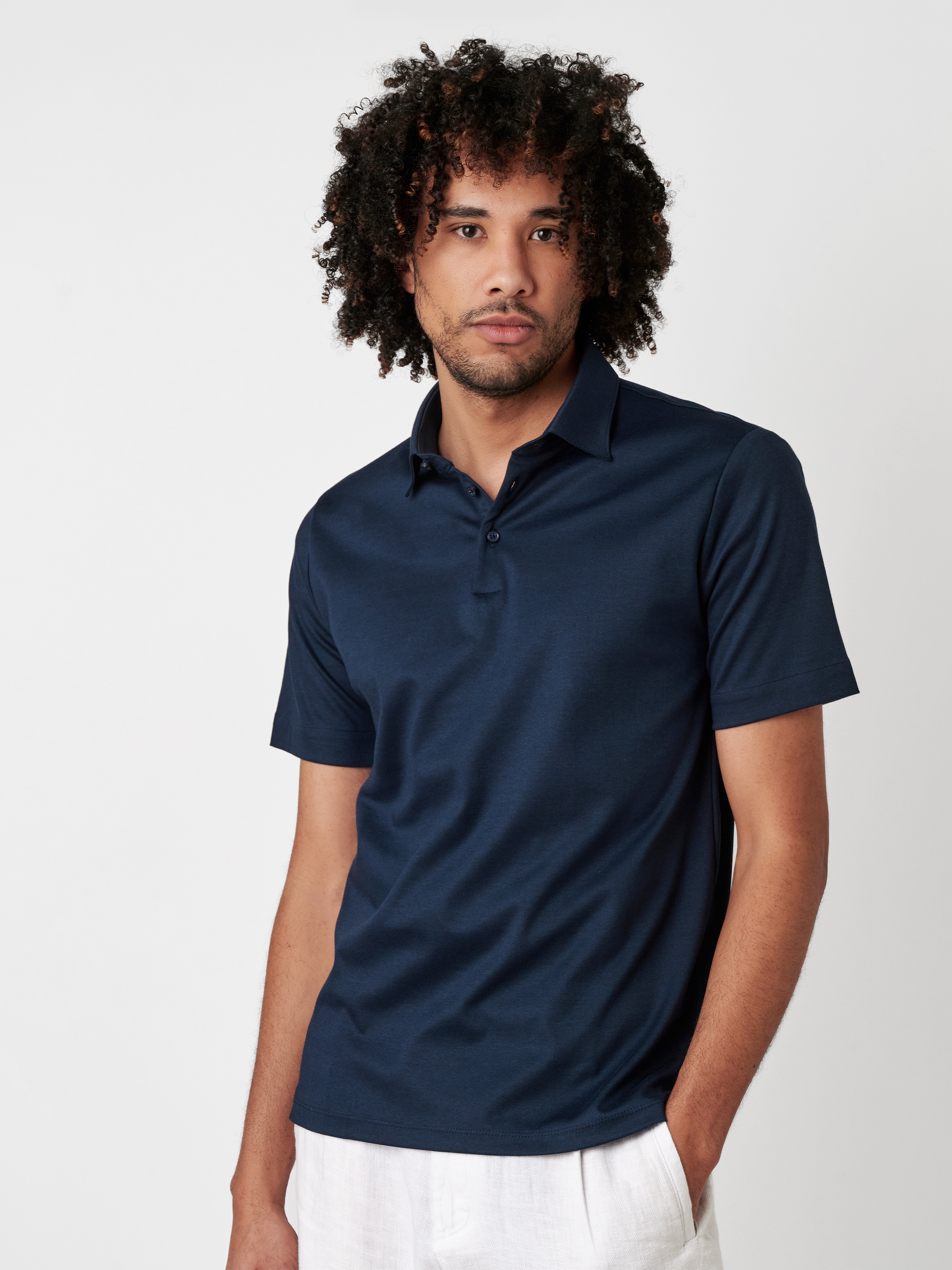 Polo Essential Polo Kent navy pique Vorderansicht Polo Essential Polo Kent navy pique Vorderansicht