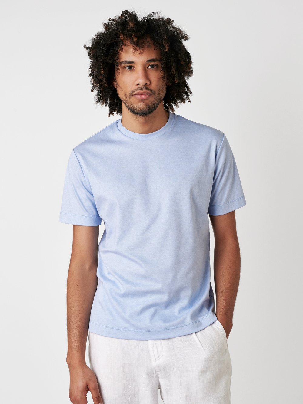 T-Shirt light blue pique Vorderansicht T-Shirt light blue pique Vorderansicht